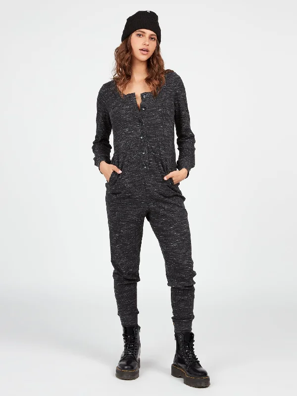 Women's cropped down jackets in bold colors for a sporty and fashionable winter outfitLil Jam Jams Romper - Black Women's cropped down jackets in bold colors for a sporty and fashionable winter outfitLil Jam Jams Romper - Black