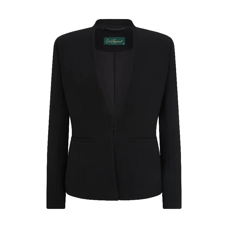 Women's moto jackets with a lace - up front for a unique and stylish touchLily Tailored Wool Crepe Clasp Jacket Women's moto jackets with a lace - up front for a unique and stylish touchLily Tailored Wool Crepe Clasp Jacket