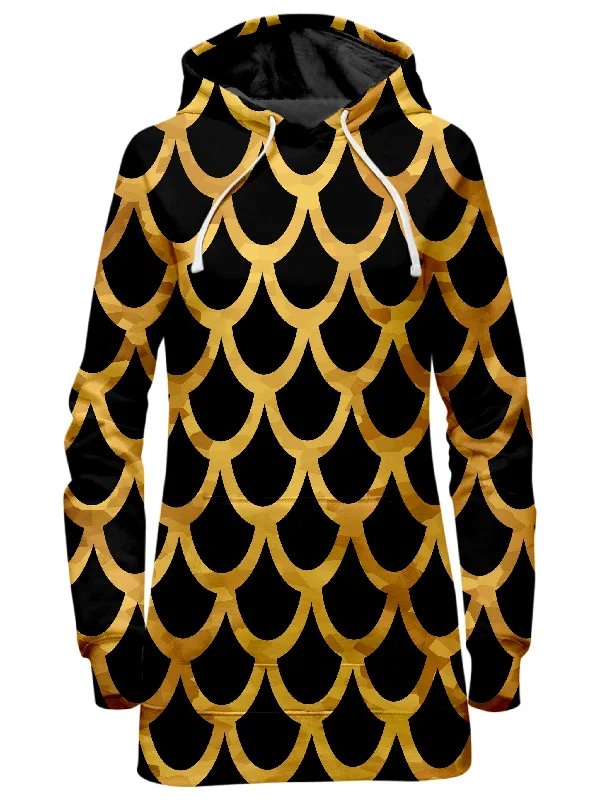 Women's sweatshirt with a mesh panel insert for breathability during workoutsMermaid Scales Gold Hoodie Dress Women's sweatshirt with a mesh panel insert for breathability during workoutsMermaid Scales Gold Hoodie Dress