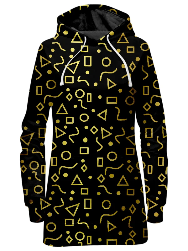 Women's fleece - lined hoodie with thumbholes for warmth in winterMod Gold Shapes Hoodie Dress Women's fleece - lined hoodie with thumbholes for warmth in winterMod Gold Shapes Hoodie Dress