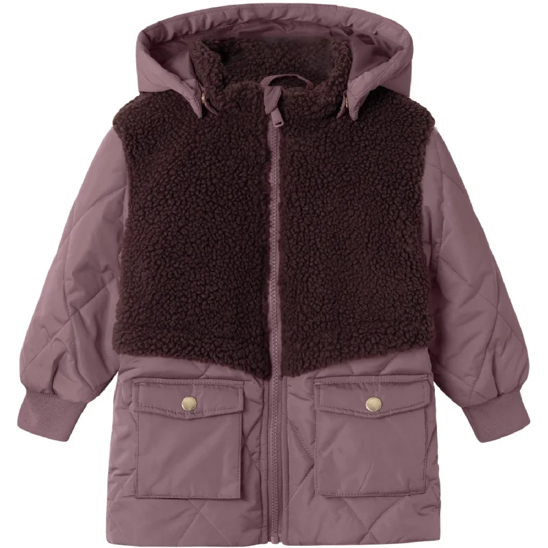 Women's windbreaker jackets with adjustable hoods for windy daysName It Grape Shake Mika Jacket Long Women's windbreaker jackets with adjustable hoods for windy daysName It Grape Shake Mika Jacket Long