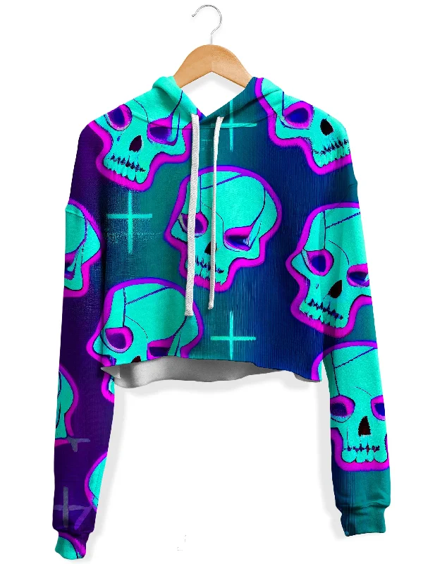 Women's tie - front hoodie in a lightweight fabric for summer layeringNeon Fright Fleece Crop Hoodie Women's tie - front hoodie in a lightweight fabric for summer layeringNeon Fright Fleece Crop Hoodie