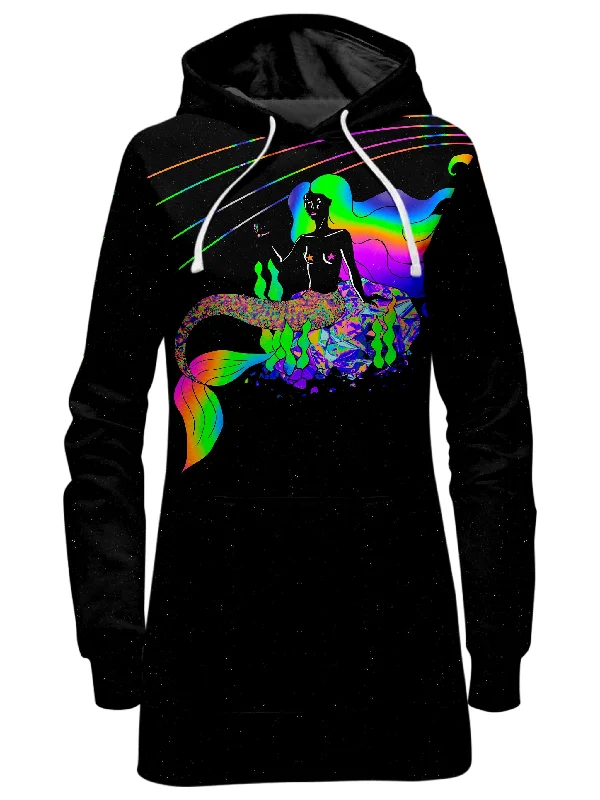 Women's sherpa - lined hoodie for extreme cold weather outdoor activitiesNeon Mermaid Hoodie Dress Women's sherpa - lined hoodie for extreme cold weather outdoor activitiesNeon Mermaid Hoodie Dress