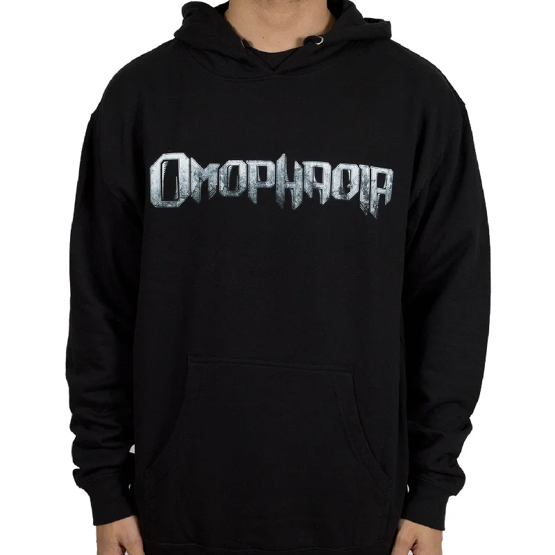 Women's cropped sweatshirt with a lace - trimmed hem for a romantic lookOmophagia "Logo" Pullover Hoodie Women's cropped sweatshirt with a lace - trimmed hem for a romantic lookOmophagia "Logo" Pullover Hoodie