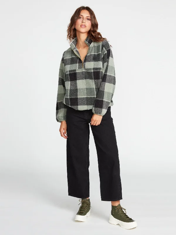 Women's double - breasted tweed jackets in classic colors for a sophisticated office lookPheelin It Mock Neck Fleece Pullover - Dark Pine Women's double - breasted tweed jackets in classic colors for a sophisticated office lookPheelin It Mock Neck Fleece Pullover - Dark Pine