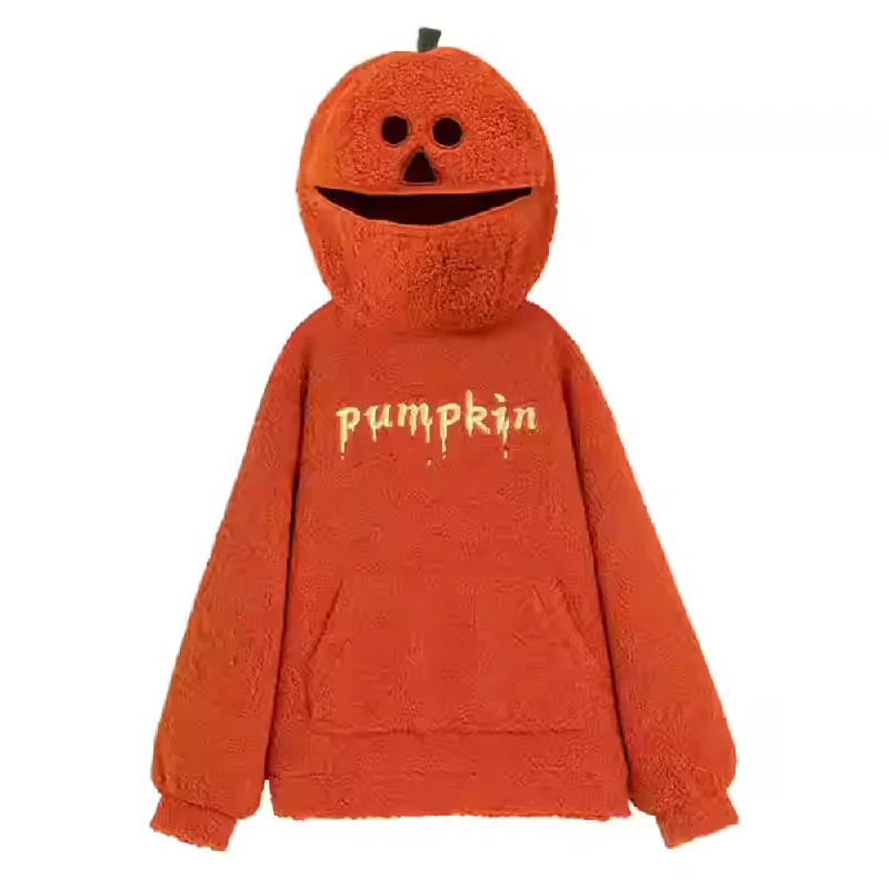Women's cropped sweatshirt with a lace - trimmed hem for a romantic lookPrankster Pumpkin Man Hoodie Women's cropped sweatshirt with a lace - trimmed hem for a romantic lookPrankster Pumpkin Man Hoodie