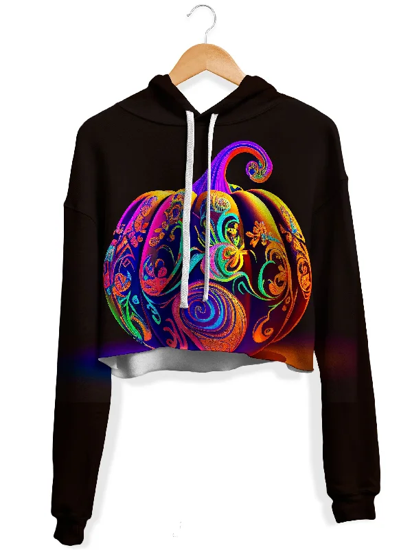 Women's quarter - zip sweatshirt made of organic cotton for eco - conscious fashionPumpkin Spice Fleece Crop Hoodie Women's quarter - zip sweatshirt made of organic cotton for eco - conscious fashionPumpkin Spice Fleece Crop Hoodie