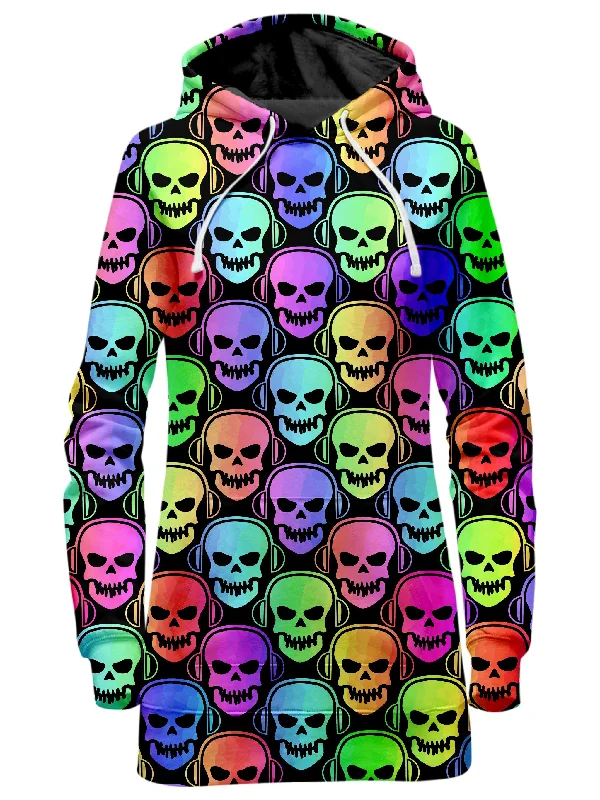 Women's zip - up sweatshirt in pastel blue for a soft and stylish outfitSkull Deejays Hoodie Dress