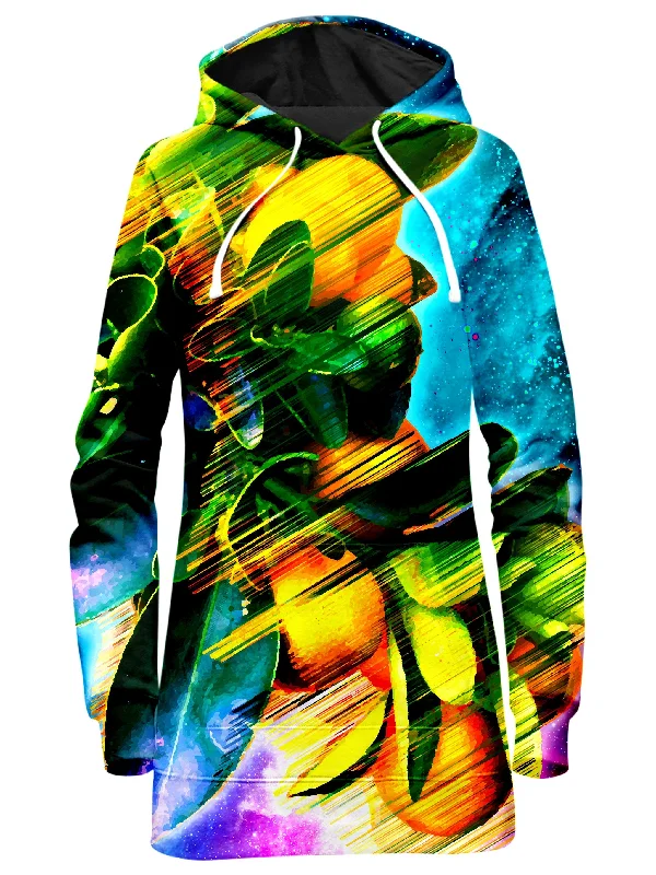 Women's tie - front hoodie in a lightweight fabric for summer layeringSpace Fruit Hoodie Dress Women's tie - front hoodie in a lightweight fabric for summer layeringSpace Fruit Hoodie Dress