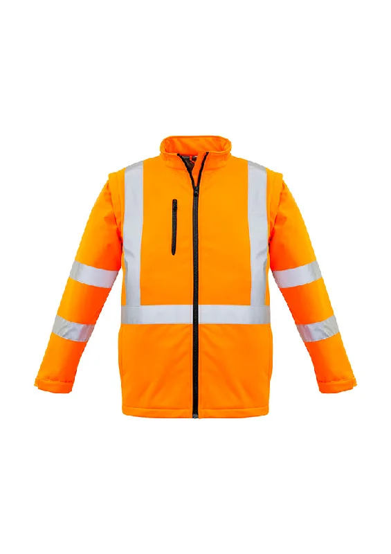 Women's cropped down jackets in bold colors for a sporty and fashionable winter outfitSyzmik Unisex Hi Vis 2 in 1 X Back Soft Shell Jacket Orange ZJ680