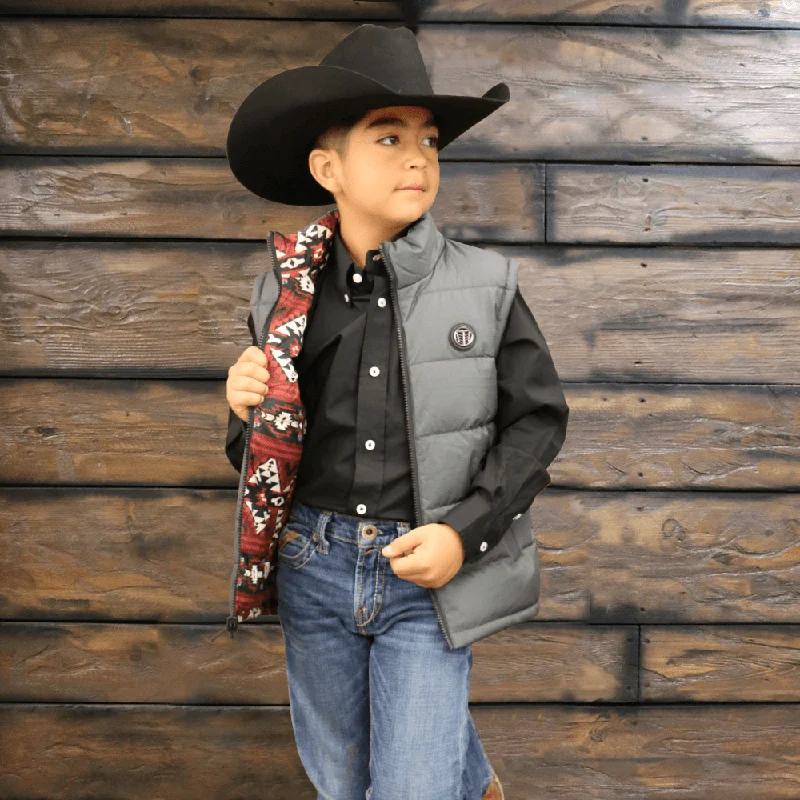 Women's bomber jackets with floral embroidery for a feminine and unique designTempco Boys Durango Reversible Vest - TB1228 Women's bomber jackets with floral embroidery for a feminine and unique designTempco Boys Durango Reversible Vest - TB1228
