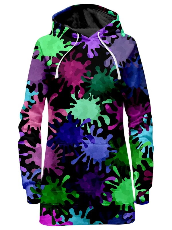 Women's graphic - printed sweatshirt featuring floral patterns for a feminine touchTripadelic Splatter Hoodie Dress Women's graphic - printed sweatshirt featuring floral patterns for a feminine touchTripadelic Splatter Hoodie Dress