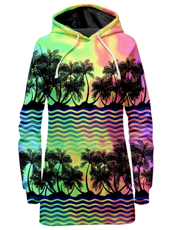 Women's hoodie with a detachable hood for customizable stylingTropical Sunset Hoodie Dress Women's hoodie with a detachable hood for customizable stylingTropical Sunset Hoodie Dress