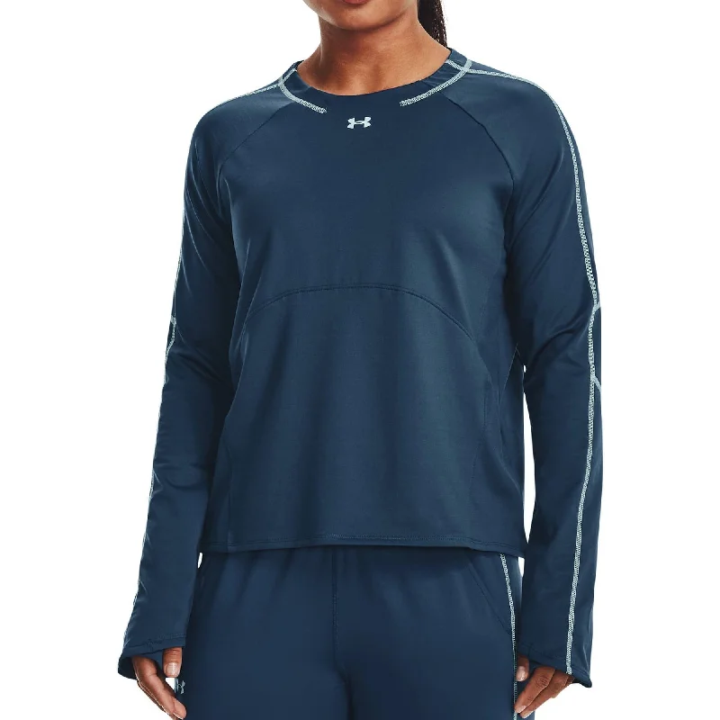 Women's quarter - zip sweatshirt made of organic cotton for eco - conscious fashionUnder Armour Cold Weather Womens Running Sweatshirt - Blue