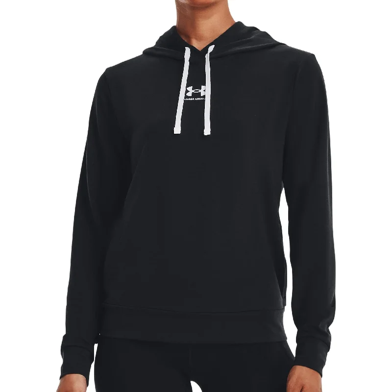 Women's tie - front hoodie in a lightweight fabric for summer layeringUnder Armour Rival Terry Womens Hoody - Black Women's tie - front hoodie in a lightweight fabric for summer layeringUnder Armour Rival Terry Womens Hoody - Black