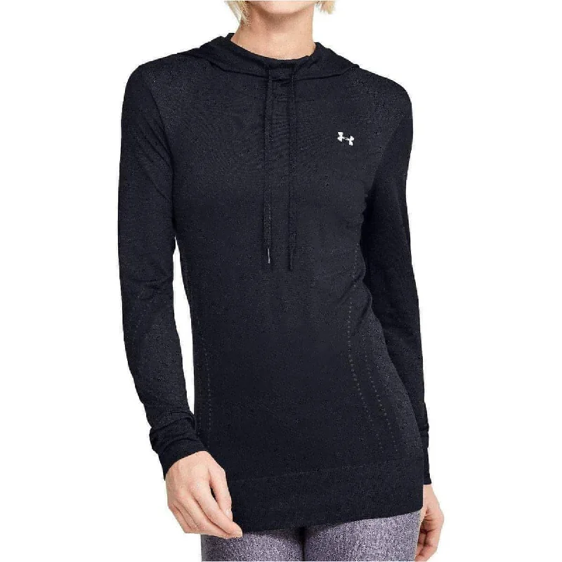 Women's cropped sweatshirt with a slogan graphic for a fun and expressive lookUnder Armour Seamless Womens Training Hoody - Black Women's cropped sweatshirt with a slogan graphic for a fun and expressive lookUnder Armour Seamless Womens Training Hoody - Black
