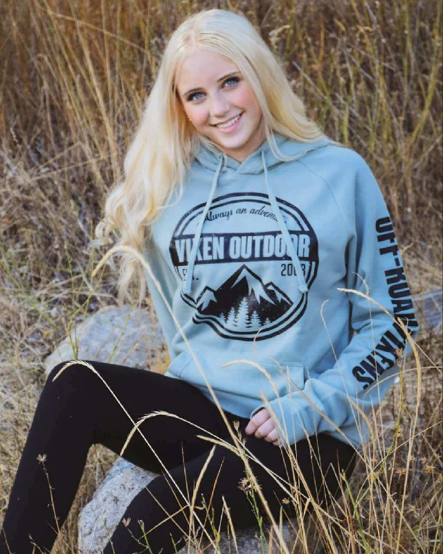 Women's hoodie with a kangaroo pocket and a pom - pom drawstring for added charmVixen Outdoor Unisex Pullover Hoodie - Sage Women's hoodie with a kangaroo pocket and a pom - pom drawstring for added charmVixen Outdoor Unisex Pullover Hoodie - Sage