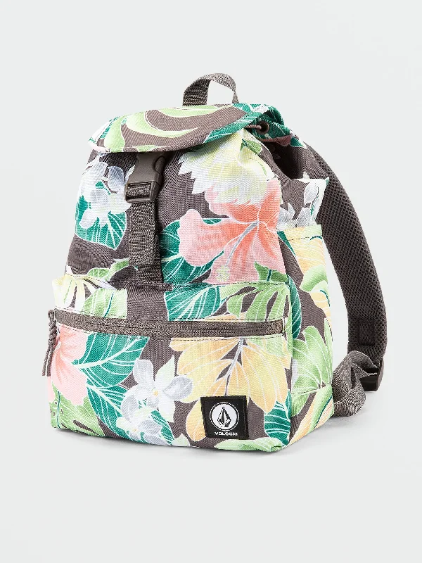 Women's quilted puffer jackets in a cropped silhouette for a modern twistVolcom Stone Drawstring Backpack - Slate Grey Women's quilted puffer jackets in a cropped silhouette for a modern twistVolcom Stone Drawstring Backpack - Slate Grey