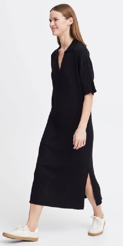 Long - Sleeve Women Dress in Velvet for a Luxurious Winter Look Long - Sleeve Women Dress in Velvet for a Luxurious Winter Look B.Young Knit Polo Dress, black Long - Sleeve Women Dress in Velvet for a Luxurious Winter Look Long - Sleeve Women Dress in Velvet for a Luxurious Winter Look B.Young Knit Polo Dress, black