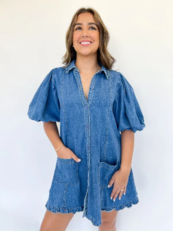 Mini Women Dress with a Short Hem for a Young and Trendy Style Mini Women Dress with a Short Hem for a Young and Trendy Style Denim Ruffle Pocket Dress Mini Women Dress with a Short Hem for a Young and Trendy Style Mini Women Dress with a Short Hem for a Young and Trendy Style Denim Ruffle Pocket Dress