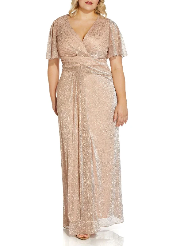 Empire Waist Women Dress to Accentuate the Bust and Conceal the Waist Empire Waist Women Dress to Accentuate the Bust and Conceal the Waist Plus Womens Metallic Draped Evening Dress