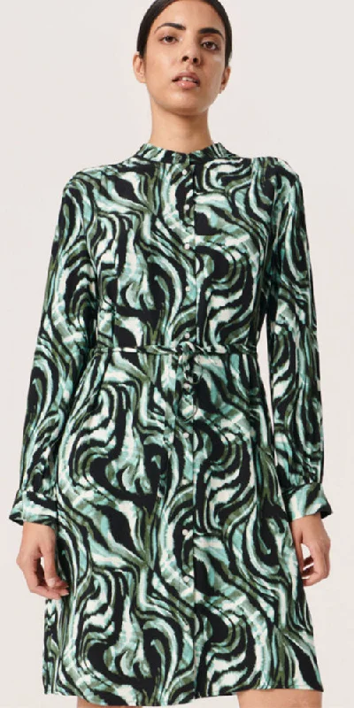 Little Black Women Dress with Sequins for a Glamorous Night Out Little Black Women Dress with Sequins for a Glamorous Night Out Soaked in Luxury Aqua Print Shirt Dress