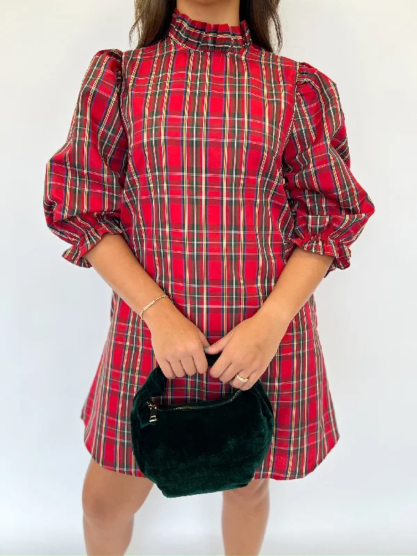 Strapless Women Dress with a Built - in Bra for Comfort and Support Strapless Women Dress with a Built - in Bra for Comfort and Support Tamara Plaid Dress