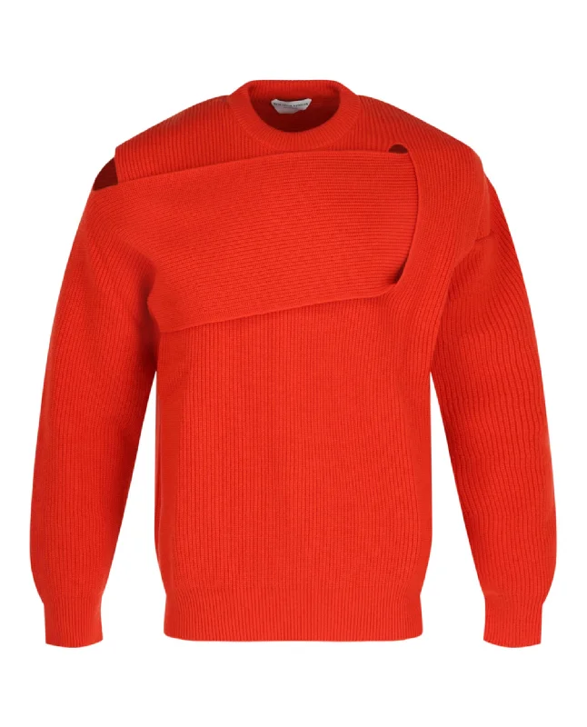 Panelled Ribbed Cashmere-Blend Sweater