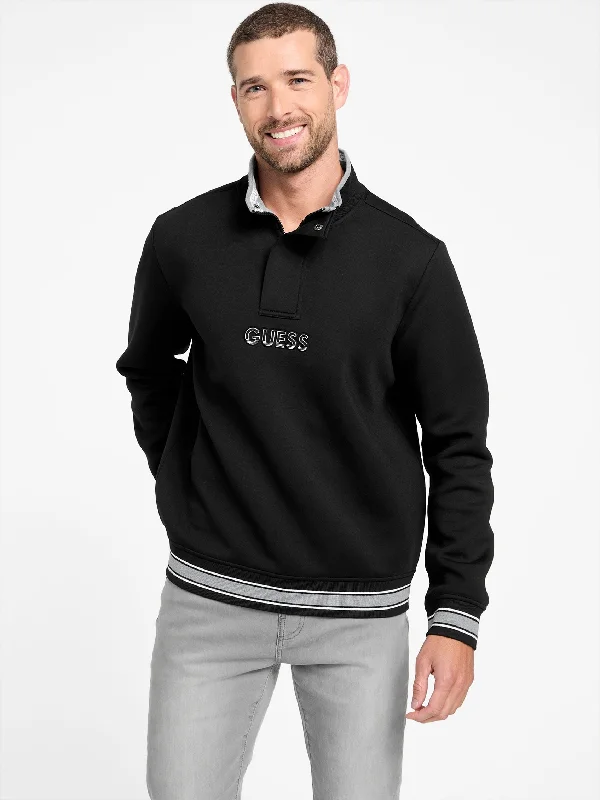 Regular Fit Men's Heathered Knit Sweater in Charcoal for a Laid - Back Weekend LookPedro Scuba Half-Zip Pullover Regular Fit Men's Heathered Knit Sweater in Charcoal for a Laid - Back Weekend LookPedro Scuba Half-Zip Pullover