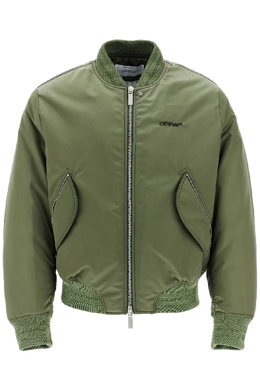 Off- Men's Padded Nylon Bomber Jacket