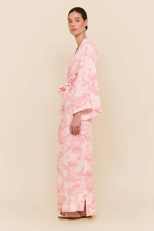 Alice Kimono Robe - Long - Summer Toile - Pink