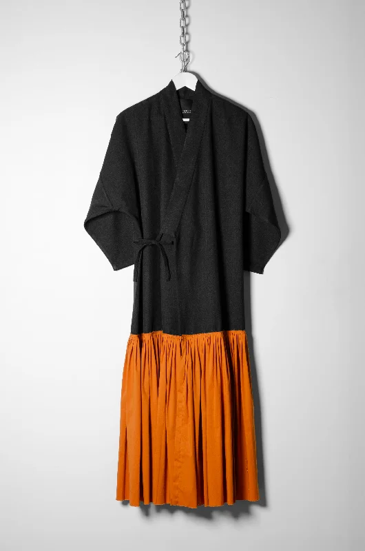 Two-Tone Wrap Effect Bisht