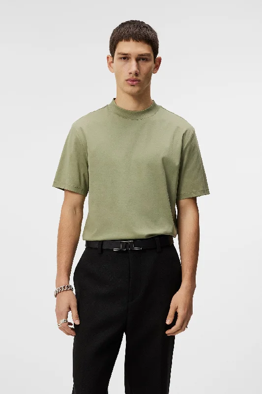 Men's stretchable athletic polo shirts for fitness workoutsAce Mock Neck T-shirt