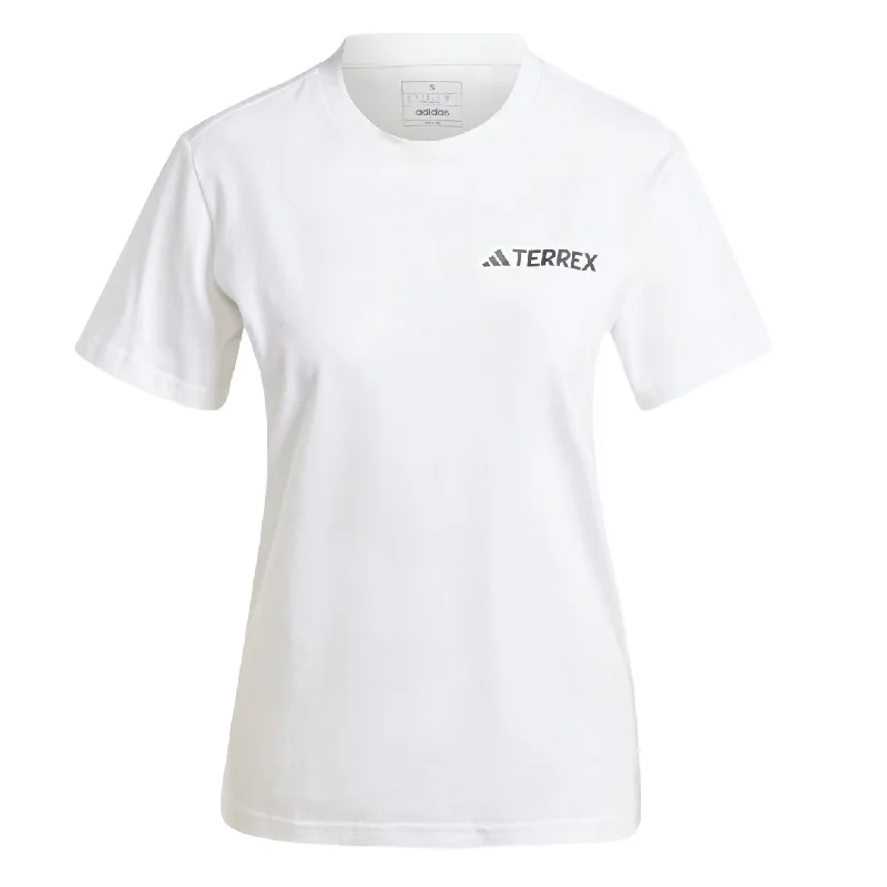 Plus - size polo shirt with side slits for added comfortAdidas Terrex Womens Graphic T-Shirt White