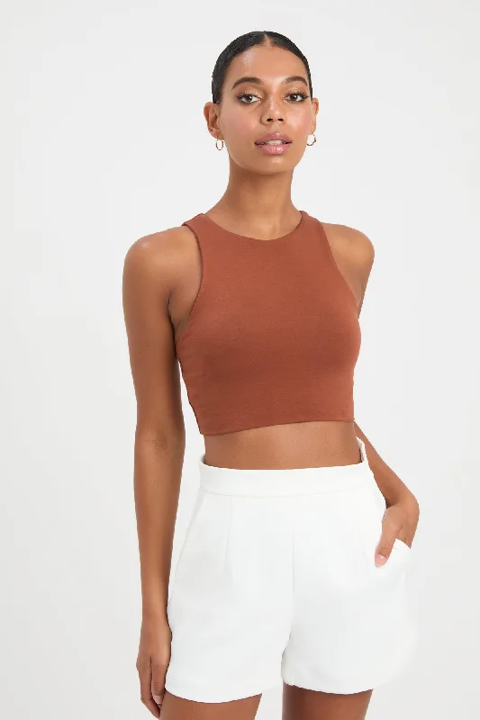 Plunging V - Neck Women's Crop Top in Red for a Bold and Sexy StatementAlpha Crop