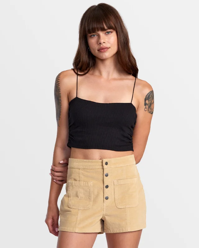Embroidered Women Shorts with Intricate DesignsBardot Denim Shorts - Tan