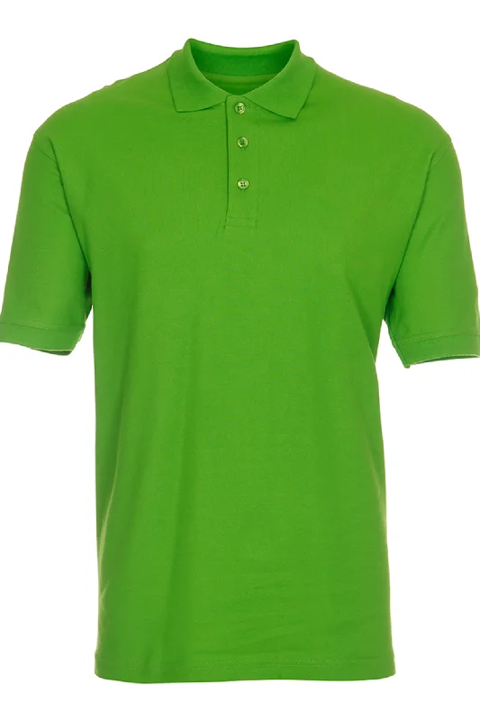 Button - through back polo shirt for a unique designBasic Polo - Grøn