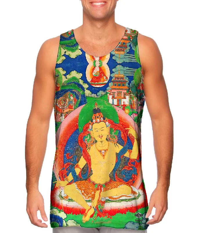Plus Size Women's Embroidered Tank Tops in Boho Styles"Bhutanese Thanka Of Guru Nyima Ozer"