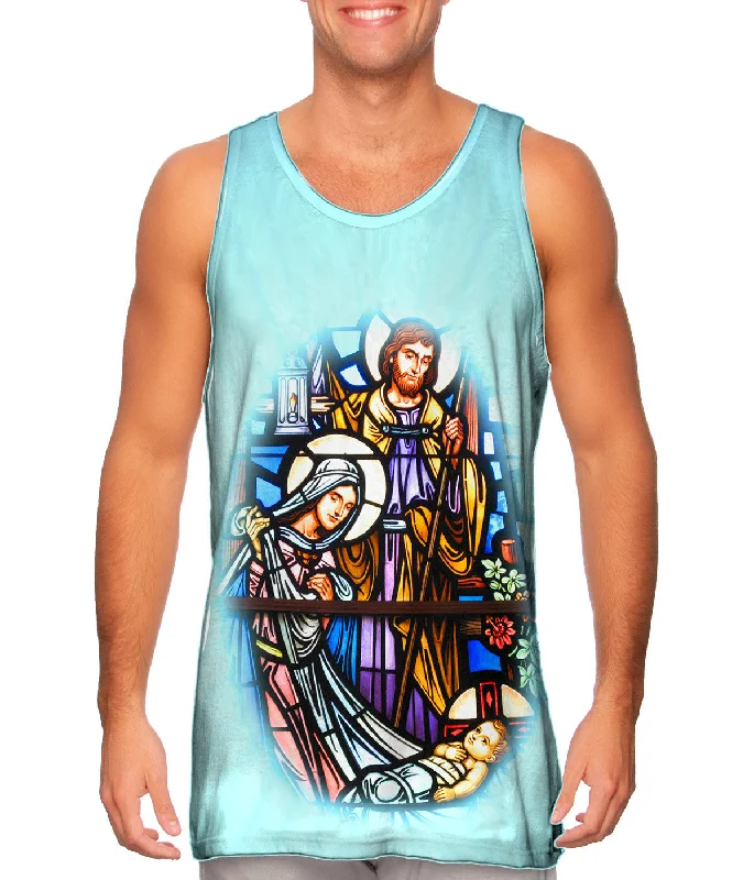 One - Shoulder Women's Rayon Blend Tank Tops for a Flowy Look"Birth Of Jesus"