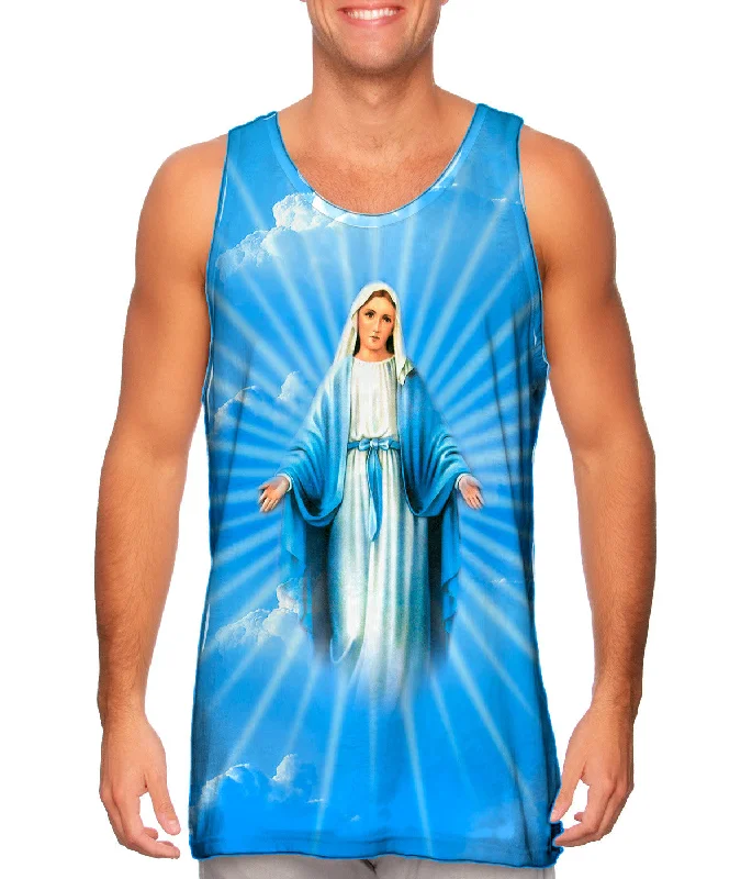V - Neck Women's Moisture - Wicking Tank Tops for Running"Blessed Virgin Mary"