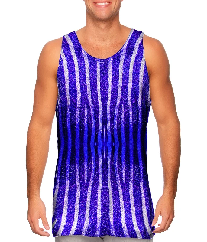 Women's Cropped Tank Tops with Vintage Band LogosBlue Zebra Stripes