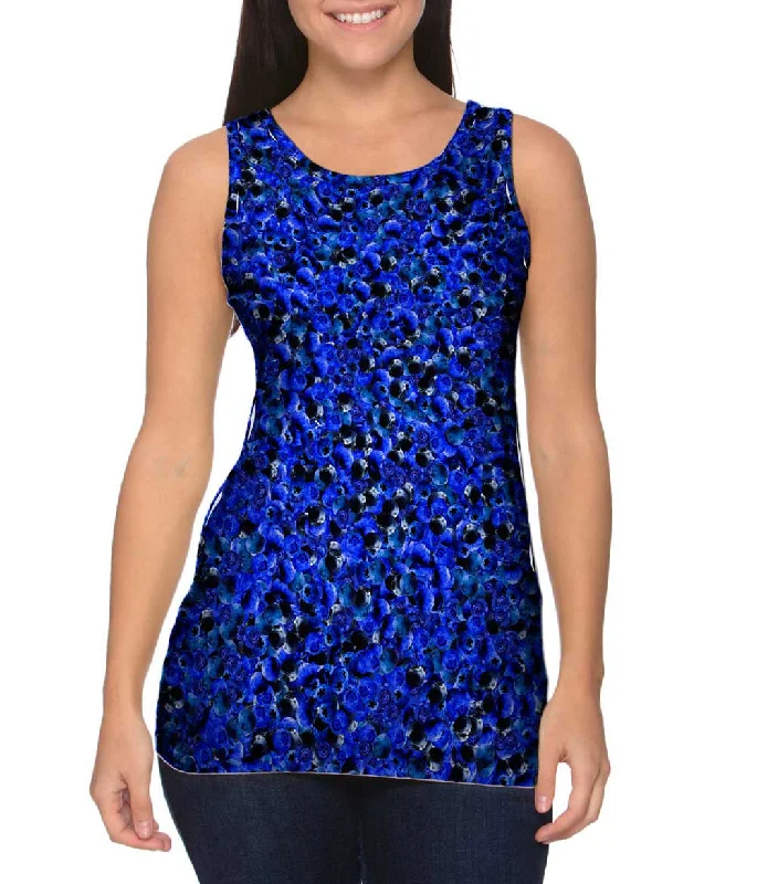 Mock Neck Women's Performance Tank Tops for CyclingBlueberry Afternoon