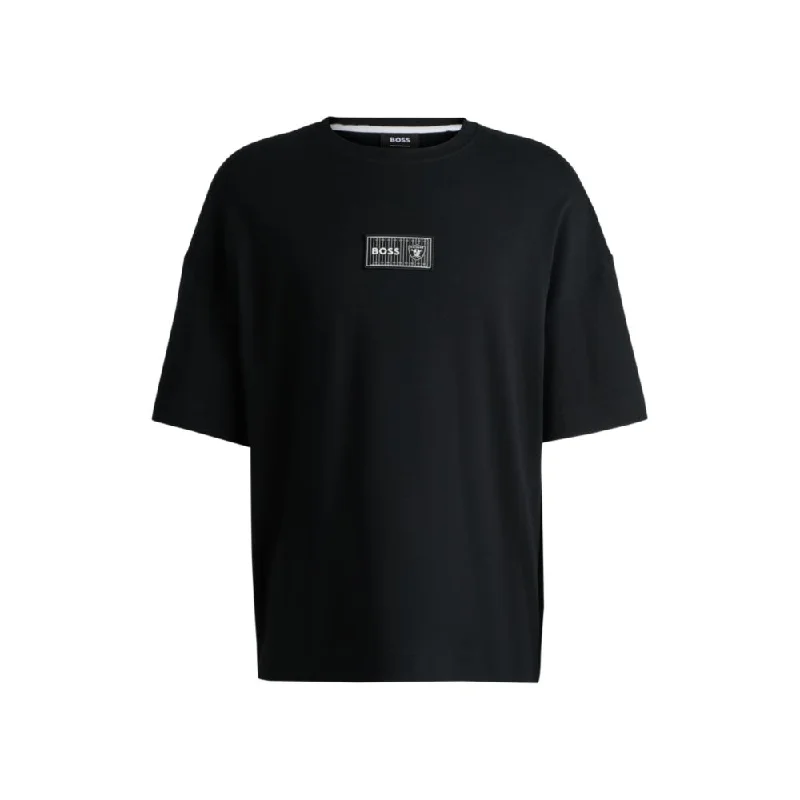 Men's distressed denim - look t - shirts with a rugged appealBOSS x NFL interlock-cotton T-shirt with special branding Men's distressed denim - look t - shirts with a rugged appealBOSS x NFL interlock-cotton T-shirt with special branding