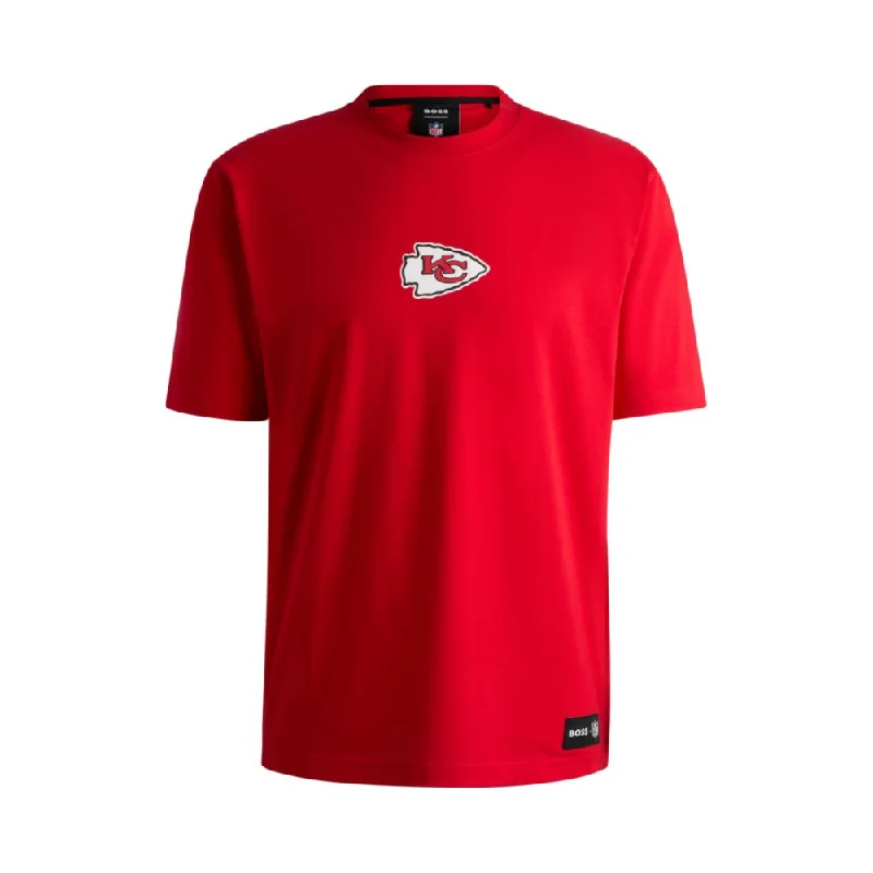 Men's lightweight performance t - shirts for running marathonsBOSS x NFL stretch-cotton T-shirt with special branding Men's lightweight performance t - shirts for running marathonsBOSS x NFL stretch-cotton T-shirt with special branding