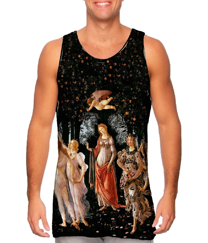 Women's Longline Tank Tops with Abstract PrintsBotticelli - "Allegoria della Primavera" (1478) Women's Longline Tank Tops with Abstract PrintsBotticelli - "Allegoria della Primavera" (1478)