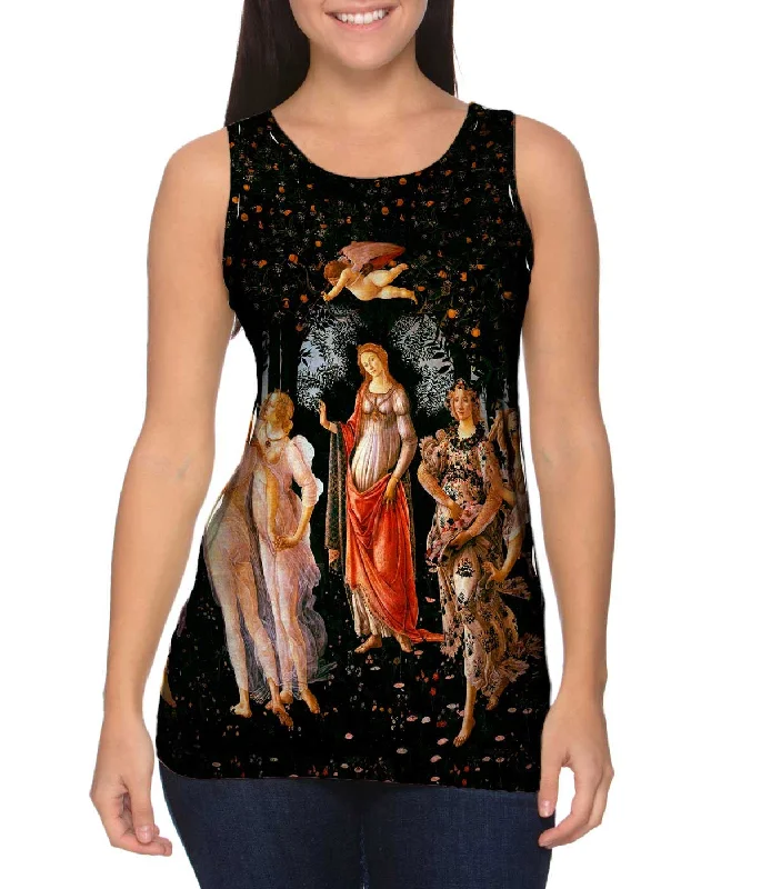 High - Neck Women's Silk Blend Tank Tops for a Luxurious FeelBotticelli - "Allegoria della Primavera" (1478) High - Neck Women's Silk Blend Tank Tops for a Luxurious FeelBotticelli - "Allegoria della Primavera" (1478)