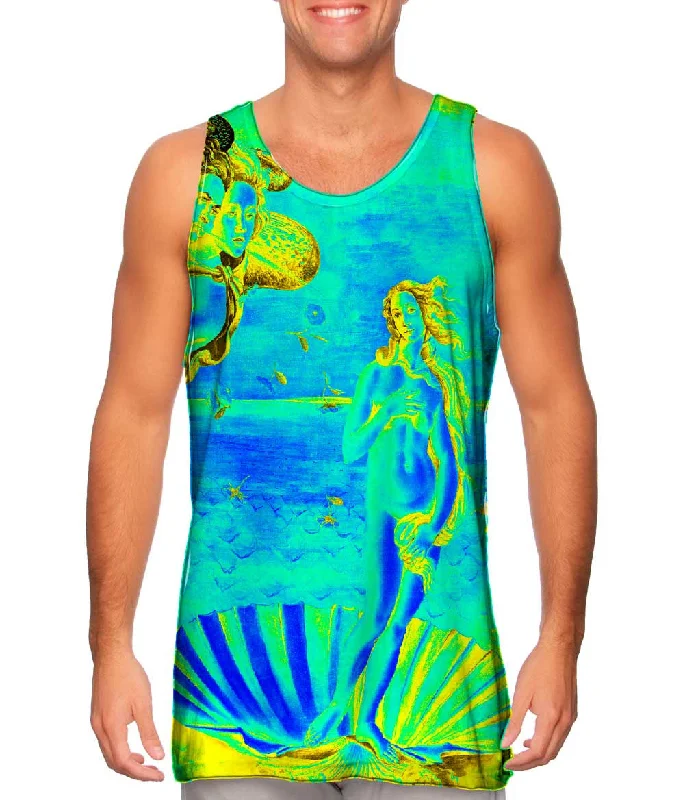 Plus Size Women's Criss - Cross Back Tank Tops in Neon ColorsBotticelli Venus - "Pop Art Green Blue" (1486) Plus Size Women's Criss - Cross Back Tank Tops in Neon ColorsBotticelli Venus - "Pop Art Green Blue" (1486)