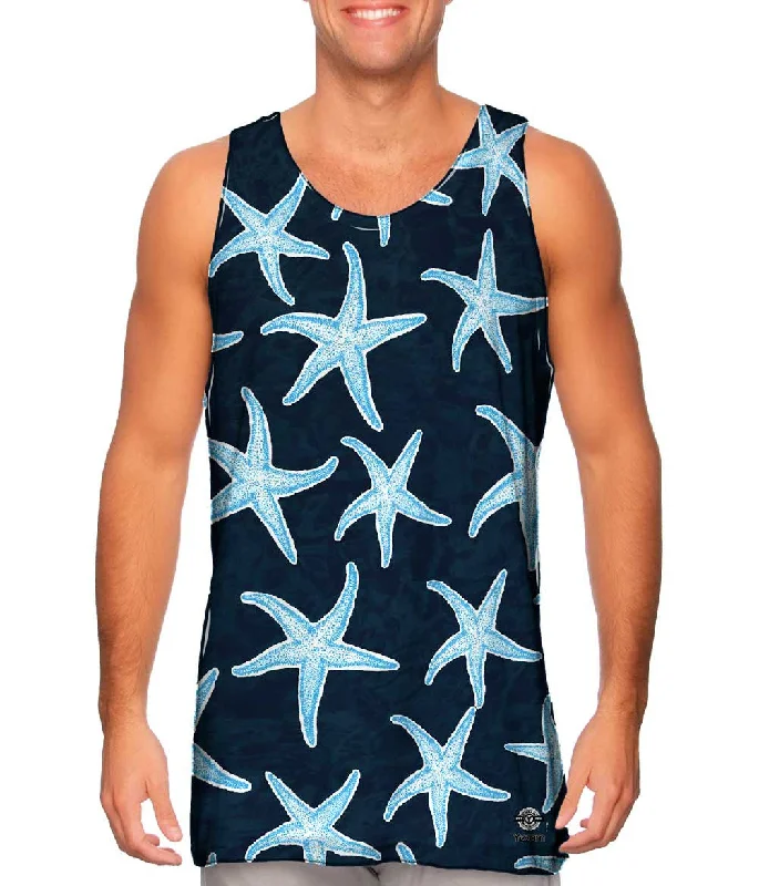 Women's Spaghetti Strap Tank Tops with Geometric PatternsBouncy Starfish Dark Blue