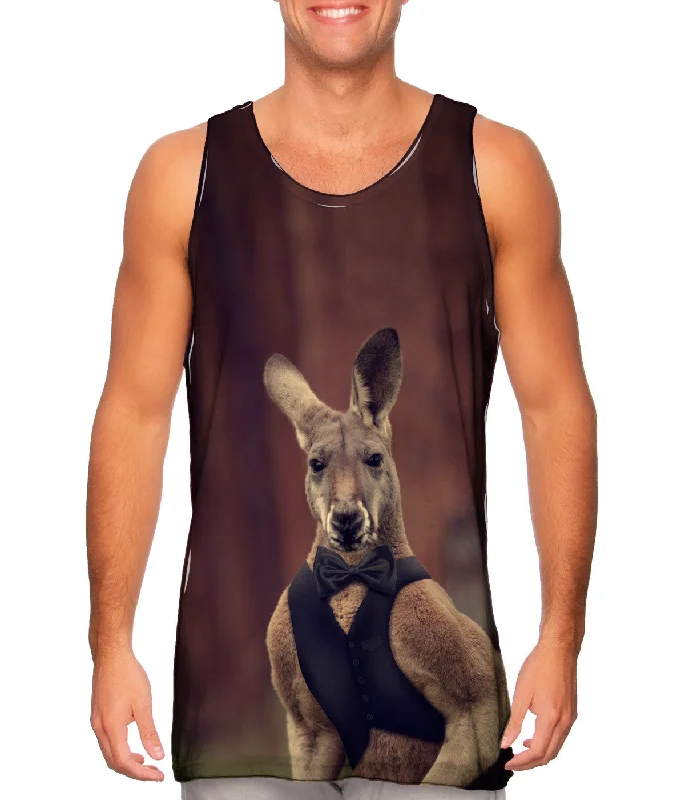 Plus Size Women's Embroidered Tank Tops in Boho StylesBow Tie Kangaroo