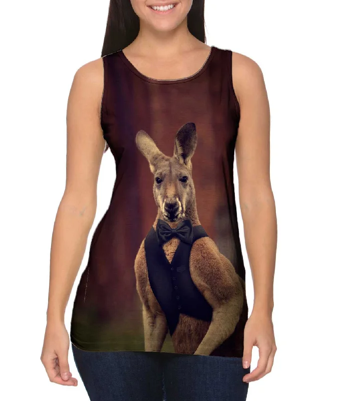 Plunge Neck Women's Seamless Tank Tops for a Smooth FitBow Tie Kangaroo